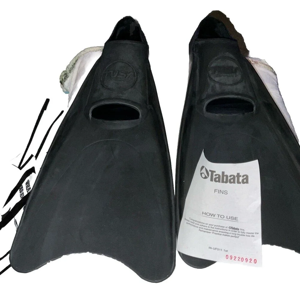 Tusa Sport Rubber Full Foot Fin, Small Black Snorkeling Fins (UF-1202 BK S) New